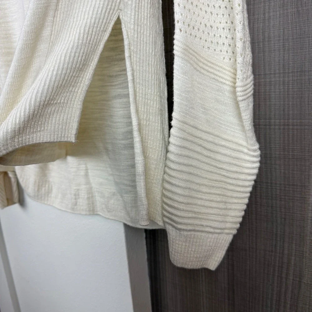 Milly Cream Ribbed Crewneck Sweater - Picture 5 of 11